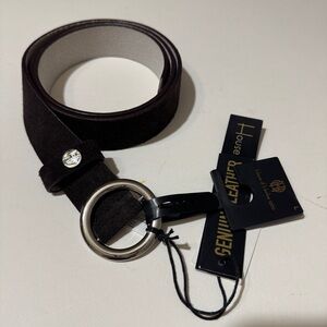 House of Harlow 1960 Women's Belt Genuine Leather Size L Brown Espresso LB122503